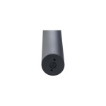Czarna lampa ogrodowa stojąca Tubings 1-punktowa, widoczna z dołu. Okrągła podstawa z dwoma otworami montażowymi, matowa powierzchnia, minimalistyczny design. Idealna do oświetlenia przestrzeni zewnętrznych.