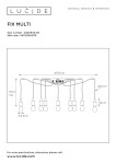 Lampa wisząca Fix Multiple 10-punktowa w kolorze czarnym, z prostokątnym stelażem o średnicy 150 cm, zawieszona na cienkich przewodach. Długość przewodów wynosi maksymalnie 200 cm, a odległość między punktami świetlnymi to 10 cm.