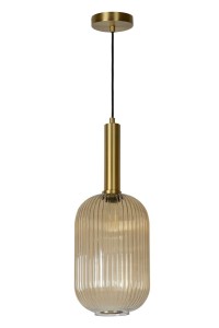 Maloto lampa wisząca 1-punktowa bursztynowa/mosiądz 45386/20/62