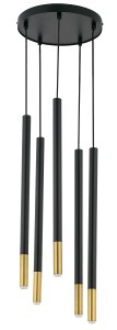 Sopel Due lampa wisząca 5-punktowa czarna/złota 33237