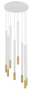 Sopel Due lampa wisząca 8-punktowa biała/złota 33240