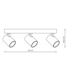 Lampa sufitowa 3-punktowa Snow LP-731/3W GD z metalowym stelażem w kolorze złotym. Posiada trzy regulowane reflektory o cylindrycznym kształcie. Wymiary: długość 45 cm, wysokość 10,5 cm. Idealna do nowoczesnych wnętrz.