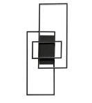 Czarna lampa sufitowa Galaxis Vela LED 90W, 3-punktowa, z pilotem. Posiada nowoczesny design z geometrycznymi ramkami w różnych rozmiarach, montowana na ścianie w pozycji pionowej. Idealna do nowoczesnych wnętrz.
