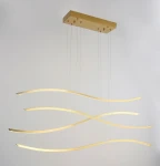 Waves LED lampa wisząca 4-punktowa złota AZ4058