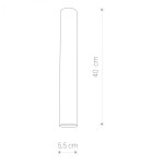 Lampa sufitowa Eye L w kolorze mosiądzu, o cylindrycznym kształcie, wysokości 40 cm i średnicy 5,5 cm. Produkt widoczny w ujęciu frontalnym, bez dodatkowych elementów dekoracyjnych.