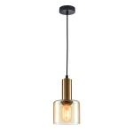 Santia lampa wisząca 1-punktowa mosiądz/bursztyn PND-65342-1-BRO+AMB
