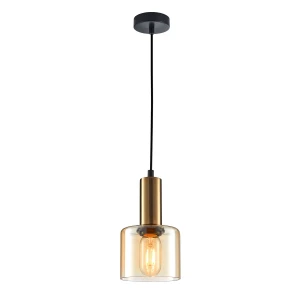 Santia lampa wisząca 1-punktowa mosiądz/bursztyn PND-65342-1-BRO+AMB