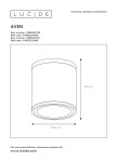 Czarna lampa sufitowa Aven IP65, o kształcie cylindrycznym, z wymiarami 10 cm wysokości i 9 cm średnicy. Produkt montowany na suficie, z widocznym górnym otworem oraz prostą fakturą. Idealna do użytku w pomieszczeniach o wysokiej wilgotności.