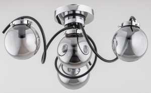 Kretka lampa sufitowa 4xE14 czarna/chrom 28414