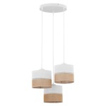 Linobianco lampa wisząca 3-punktowa biała/juta 6575