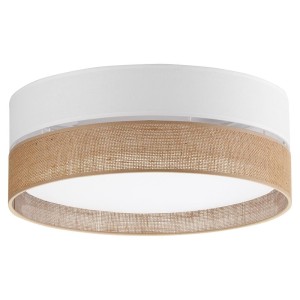 Linobianco D45 lampa sufitowa 3-punktowa biała/juta 6577