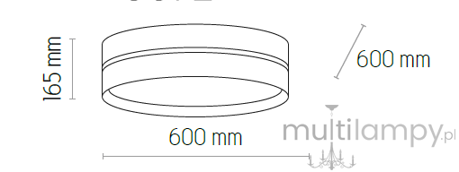 Lampa sufitowa Linobianco D60, 4-punktowa, w kolorze białym z elementami jutowymi. Okrągły kształt, średnica 600 mm, wysokość 165 mm. Prosty, nowoczesny design, idealna do różnych wnętrz.