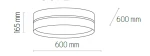 Lampa sufitowa Linobianco D60, 4-punktowa, w kolorze białym z elementami jutowymi. Okrągły kształt, średnica 600 mm, wysokość 165 mm. Prosty, nowoczesny design, idealna do różnych wnętrz.