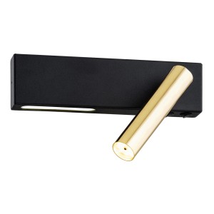 Jasper kinkiet 2-punktowy czarny/złoty 1050AR