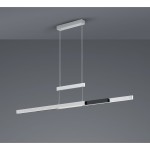 Lampa wisząca Trajan LED 3-punktowa w kolorze czarnym i aluminium. Konstrukcja z trzema prostokątnymi panelami, zawieszona na cienkich linkach. Nowoczesny design, idealna do minimalistycznych wnętrz.