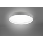 Plafon LED Zeta D48 w kolorze szarym, okrągły, zamontowany na suficie. Posiada pilot do zdalnego sterowania. Emituje jasne, białe światło. Prosty, nowoczesny design, idealny do różnych wnętrz.