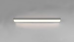 Kinkiet LED Rocco IP44 w kolorze chromu, prostokątny, o wymiarach 90 cm i mocy 13W. Zainstalowany na gładkiej, jasnej powierzchni, emituje równomierne, białe światło. Produkt ma minimalistyczny design, nadający się do nowoczesnych wnętrz.