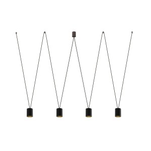 More Tone lampa wisząca 4-punktowa czarna/złota 7814