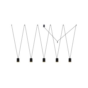 More Tone lampa wisząca 5-punktowa czarna/złota 7817