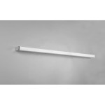 Fabio LED kinkiet IP44, chromowany, prostokątny, o długości 120 cm i mocy 20W. Montowany na ścianie, prezentujący minimalistyczny design, z jednorodnym, białym źródłem światła. Tło neutralne, co podkreśla jego nowoczesny wygląd.