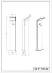 Lampa stojąca ogrodowa Pearl H50 w kolorze antracytowym, 1-punktowa, z czujnikiem ruchu. Wysokość 500 mm, kwadratowa podstawa o wymiarach 140 x 140 mm. Kąt ujęcia z boku ukazuje prostą, nowoczesną formę. Idealna do oświetlenia ogrodu.