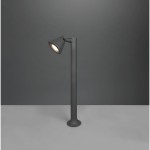 Lampa stojąca ogrodowa Kaveri H60 w kolorze antracytowym, z pojedynczym źródłem światła. Ma cylindryczny trzon i stożkową głowicę o regulowanym kącie, umieszczona na stabilnej podstawie, na jednolitym tle.