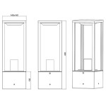 Lampa ogrodowa stojąca Garonne H40 w kolorze antracytowym, o wymiarach 140x140 mm i wysokości 400 mm. Posiada prostą, geometryczną konstrukcję z górnym osłonięciem oraz miejscem na źródło światła. Widok frontalny oraz z boku.