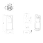 Lampa ogrodowa stojąca Sambesi H60 w kolorze antracytowym, 1-punktowa z czujnikiem zmierzchu. Wymiary: wysokość 600 mm, podstawa 230 mm, średnica klosza 125 mm. Prosty, nowoczesny design idealny do ogrodu.