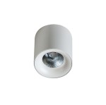 Mane LED lampa sufitowa 1-punktowa, kolor biały, okrągła, z metalowym kloszem, z widoczną żarówką LED w środku. Zamontowana w pozycji wiszącej, emitująca światło o temperaturze 3000K i mocy 20W.