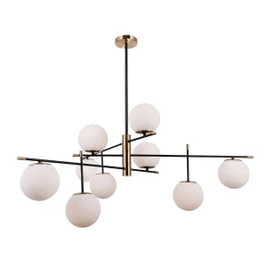Stelia lampa wisząca 9-punktowa czarna/antyczny brąz PND-43660-9