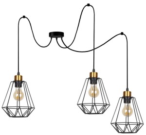 Primo P lampa wisząca 3-punktowa czarna/złota 33-00293
