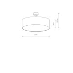 Lampa sufitowa Violet 3-punktowa w kolorze białym, o średnicy 50 cm i wysokości 16 cm. Prosty, okrągły kształt z zamontowanym mocowaniem. Idealna do nowoczesnych wnętrz.