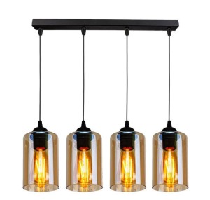 Bistro lampa wisząca 4-punktowa czarna 34-00552