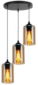 Bistro lampa wisząca 3-punktowa czarna 33-00576