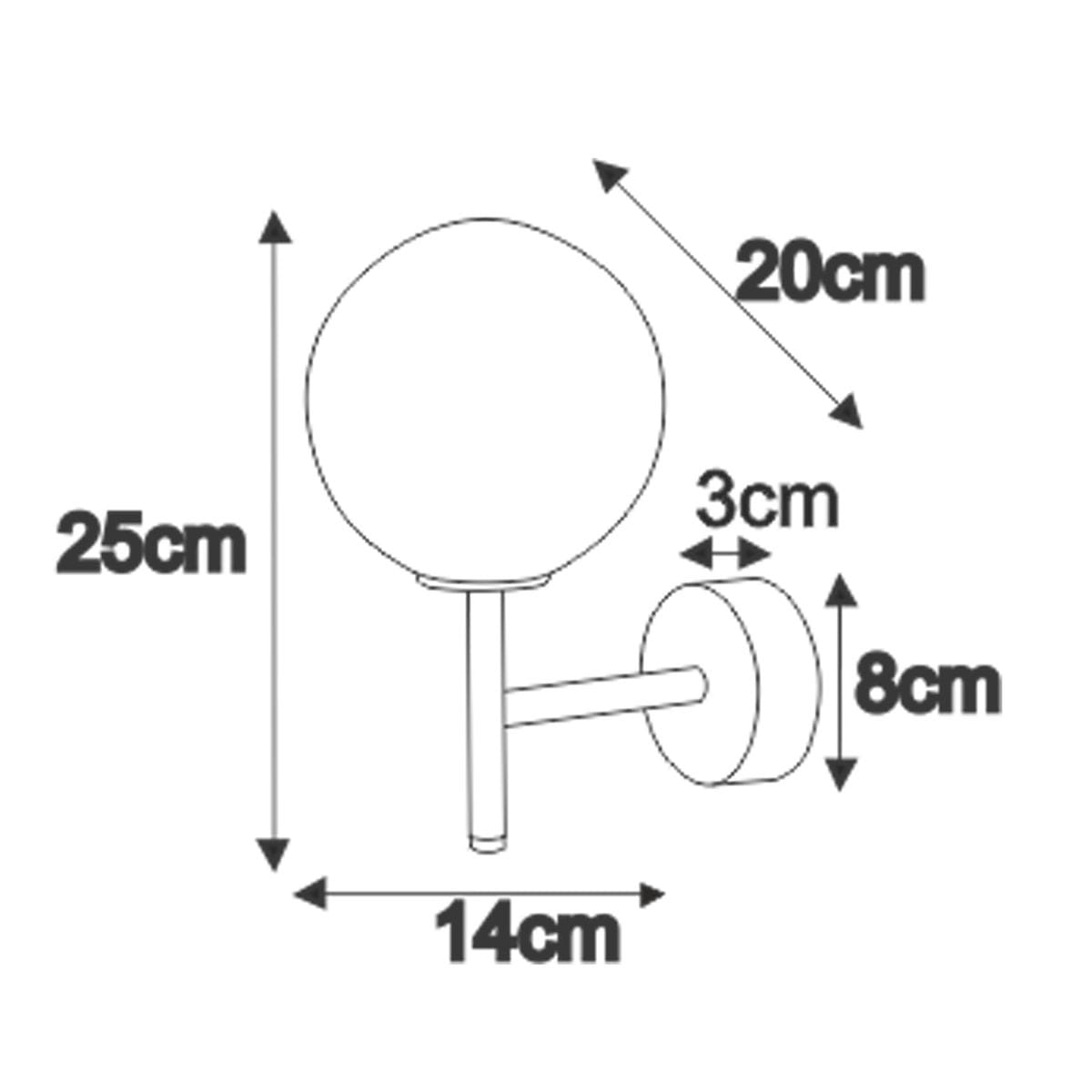 Czarny kinkiet Faro 1-punktowy K-4884 z okrągłym kloszem o średnicy 20 cm, długości ramienia 14 cm i wysokości 25 cm. Montowany na ścianie, z podstawą o średnicy 8 cm, idealny do oświetlenia wnętrz.