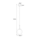 Lampa wisząca Faro D14, 1-punktowa, w kolorze czarnym. Kształt okrągły, średnica 14 cm, zawieszona na długości 90 cm. Uchwyt o średnicy 8 cm. Prosty design, idealna do nowoczesnych wnętrz.
