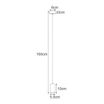 Lampa wisząca Puerto 1-punktowa w kolorze czarnym, o wysokości 100 cm i średnicy 5,5 cm. Okrągły sufitowy uchwyt o średnicy 8 cm. Prosty, minimalistyczny design, idealna do nowoczesnych wnętrz.