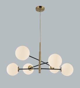 Oviedo lampa wisząca 6-punktowa czarna/złota AZ4421