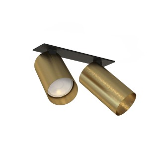 Mono Surface lampa sufitowa wpustowa (spot) 2-punktowa czarna/ mosiądz 7745