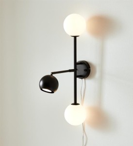 Beside kinkiet 3-punktowy czarny/biały 108255