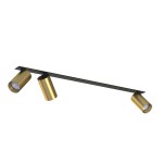 Mono Surface lampa sufitowa wpustowa (spot) 3-punktowa czarna/mosiądz 7746