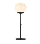 Lampa stołowa Rise 1-punktowa w kolorze czarnym z białym kloszem. Konstrukcja z metalową podstawą i regulowanym ramieniem. Klasyczny design z okrągłym kloszem, idealna do biura lub salonu.