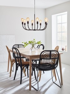 Amistoso lampa wisząca 8-punktowa czarna 108291