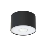 Czarna lampa sufitowa Point S 1-punktowa, okrągła, z matowym wykończeniem. Wbudowany okrągły źródło światła na białym tle, zamontowana w pozycji wiszącej, z widoczną teksturą i prostym designem. Idealna do nowoczesnych wnętrz.