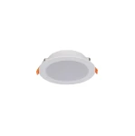 Oprawa sufitowa LED CL Kos, biała, średnica okrągła, moc 10W, strumień świetlny 1100lm, temperatura barwowa 4000K. Ujęcie z boku, widoczne metalowe mocowania.