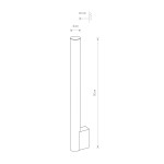Kinkiet Ice Tube M LED w chromowanej obudowie, o wymiarach 50 cm wysokości i 4 cm średnicy, z prostokątną podstawą. Ujęcie z boku, ukazujące prosty, cylindryczny kształt i minimalistyczny design.