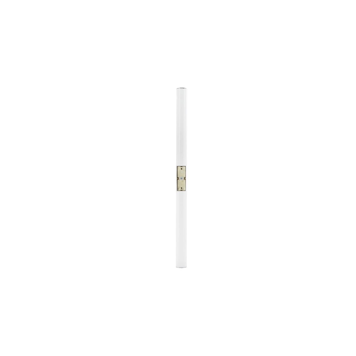 Chromowany kinkiet Ice Tube S LED w formie prostokątnej, biały, z widocznym mocowaniem w kolorze złotym. Ujęcie frontalne, produkt umieszczony w pionie na białym tle. Idealny do nowoczesnych wnętrz.