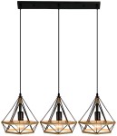 Piramida lampa wisząca 3-punktowa czarna/sznur 8803/3 ZWIS - 06