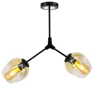 Boston lampa sufitowa 2-punktowa czarna/bursztyn 1962/2 BLACK-21QG