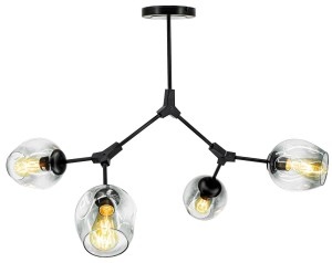 Boston lampa sufitowa 4-punktowa czarna 1962/4 BLACK-BL